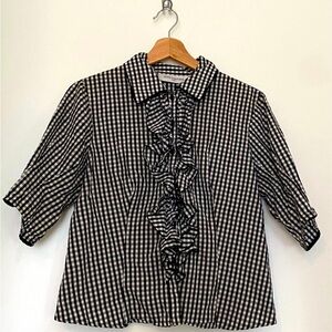 Beautiful Anne Fontaine Gingham Blouse. Size 6